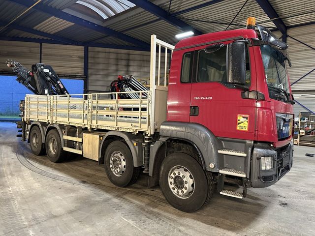 MAN TGS 35.420 8x4 PLATFORM 6m55 + CRANE HIAB X-HIPR