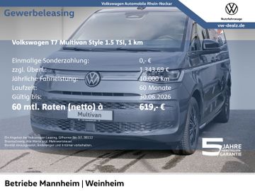 Volkswagen Leasingangebot: Volkswagen T7 Multivan Style 1.5 eHybrid 4MOTION DSG AHK