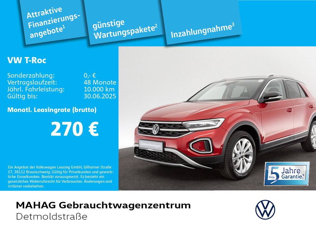 Volkswagen T-Roc 1.5 TSI STYLE AHK Navi LED+ DSG