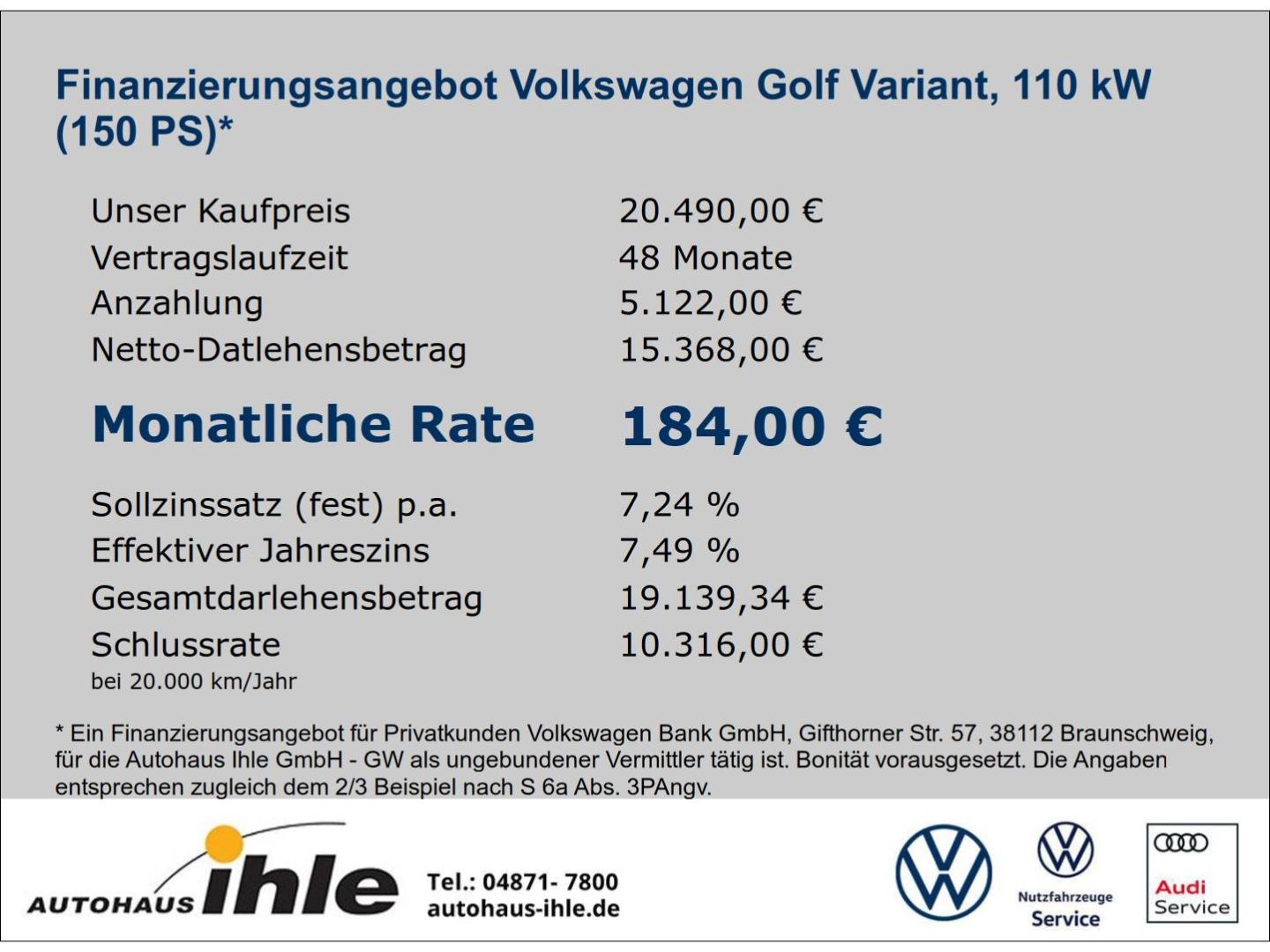 Volkswagen Golf Variant Active 2,0 TDI HARMAN-KARDON+ACC+R-, миниатюра 23