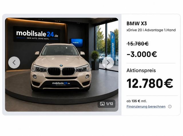 BMW X3 xDrive 20 i Advantage 1.Hand