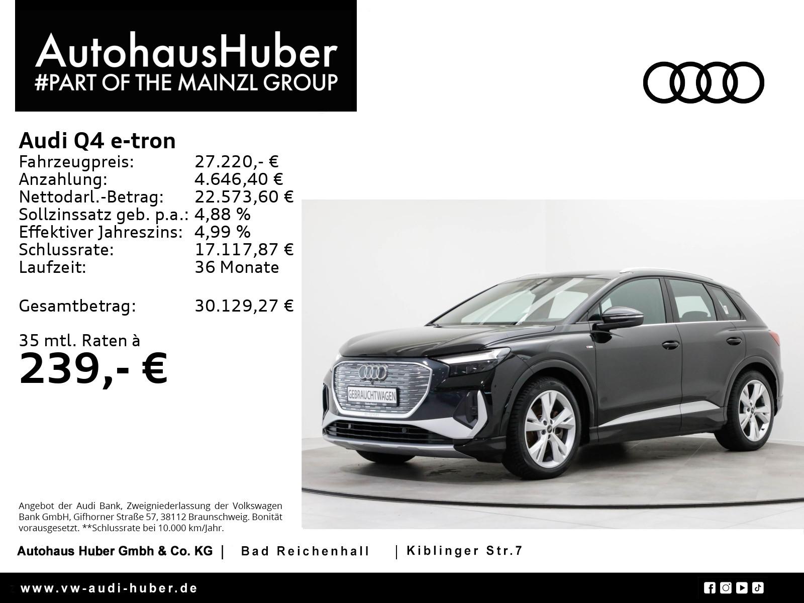 Audi Q4 e-tron 40 S line AHK SHZ HUD Virtual Kam.