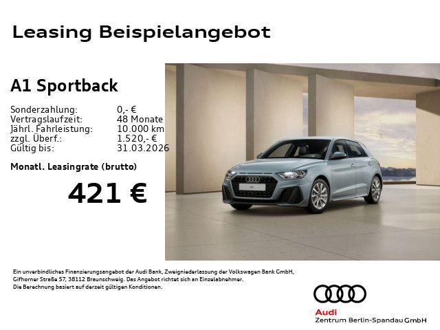 Vorschaubild: AUDI A1 Sportback 30 TFSI S line S tronic *GRA*R-CAM* (Fahrzeug-Nr. ABQS51)