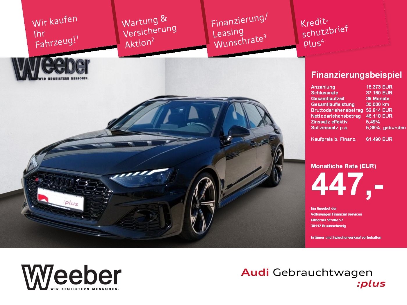 AUDI RS 4 Avant quattro *LEDER*NAVI*PANO*BLACKSTYLE*M