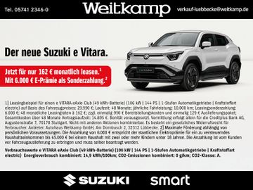 Suzuki Leasingangebot: Suzuki e Vitara EV Club 49kWh Styling/HiFi/Klima/eFH.