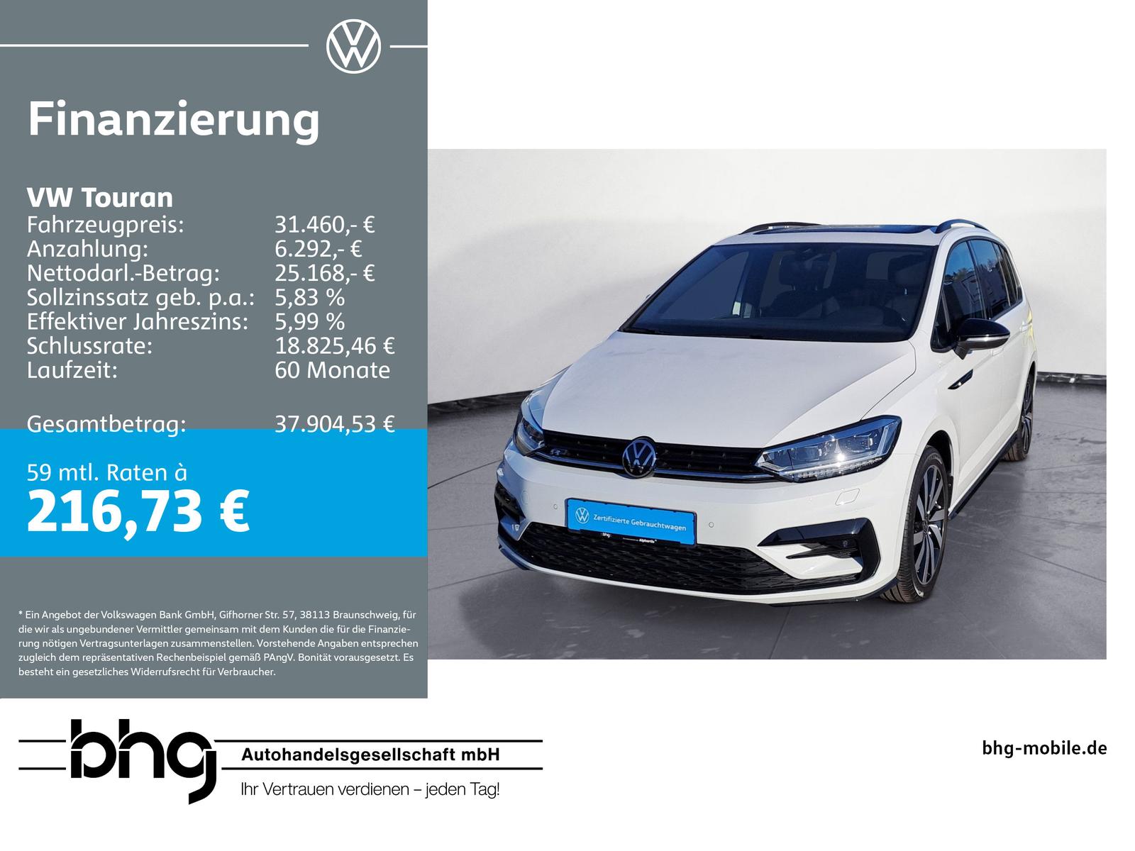 Volkswagen Touran 1.5 TSI DSG Highline R-Line AHK Pano DCC