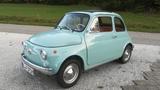 Fiat 500F Oldtimer, Rundtacho, eisblau