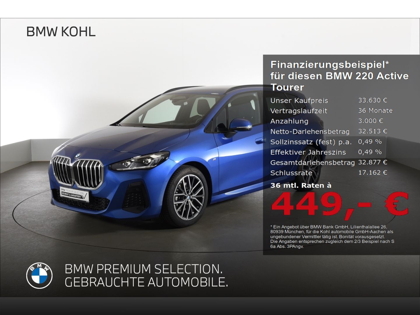 BMW 220 Active Tourer d M Sport Head-Up Display Lenk