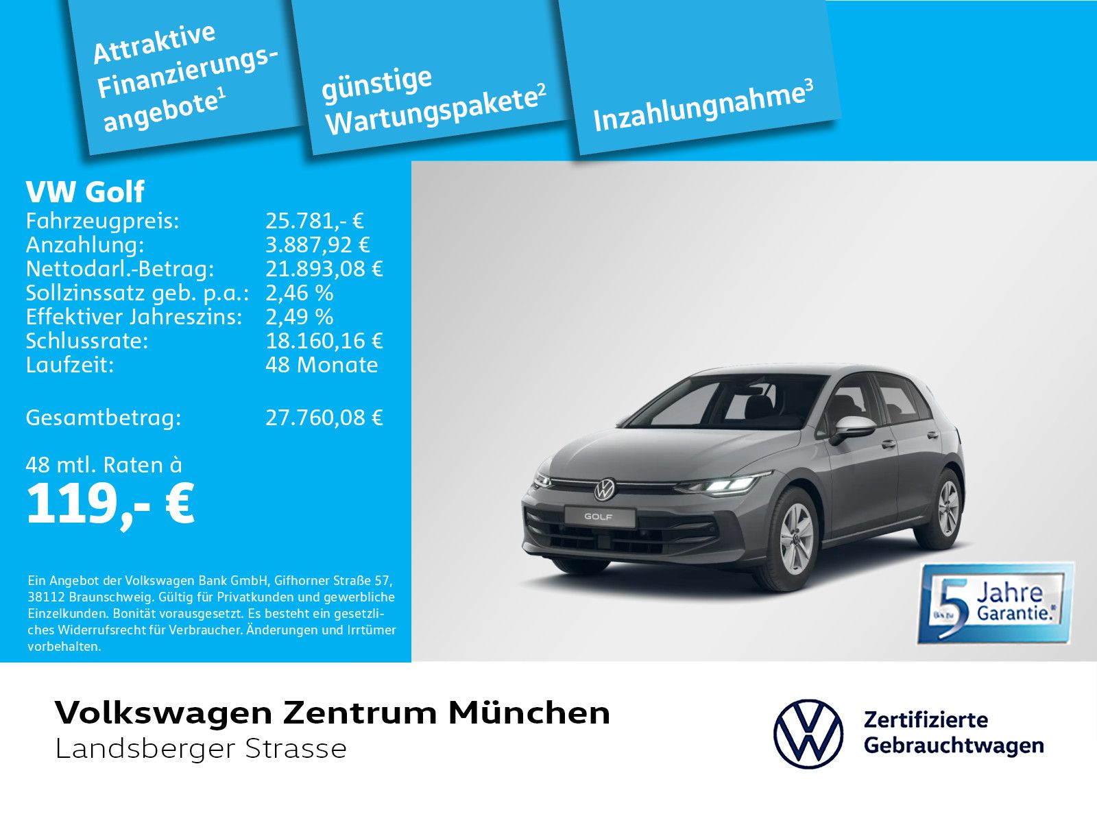 Volkswagen Golf VIII Life 1.5 eTSI ACC LED RearView ParkPil