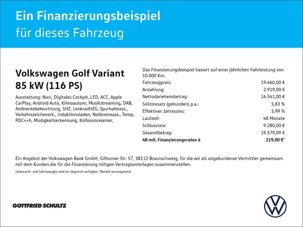 Volkswagen Golf Variant Life TDI DSG Navi Business-Premiump, миниатюра 20
