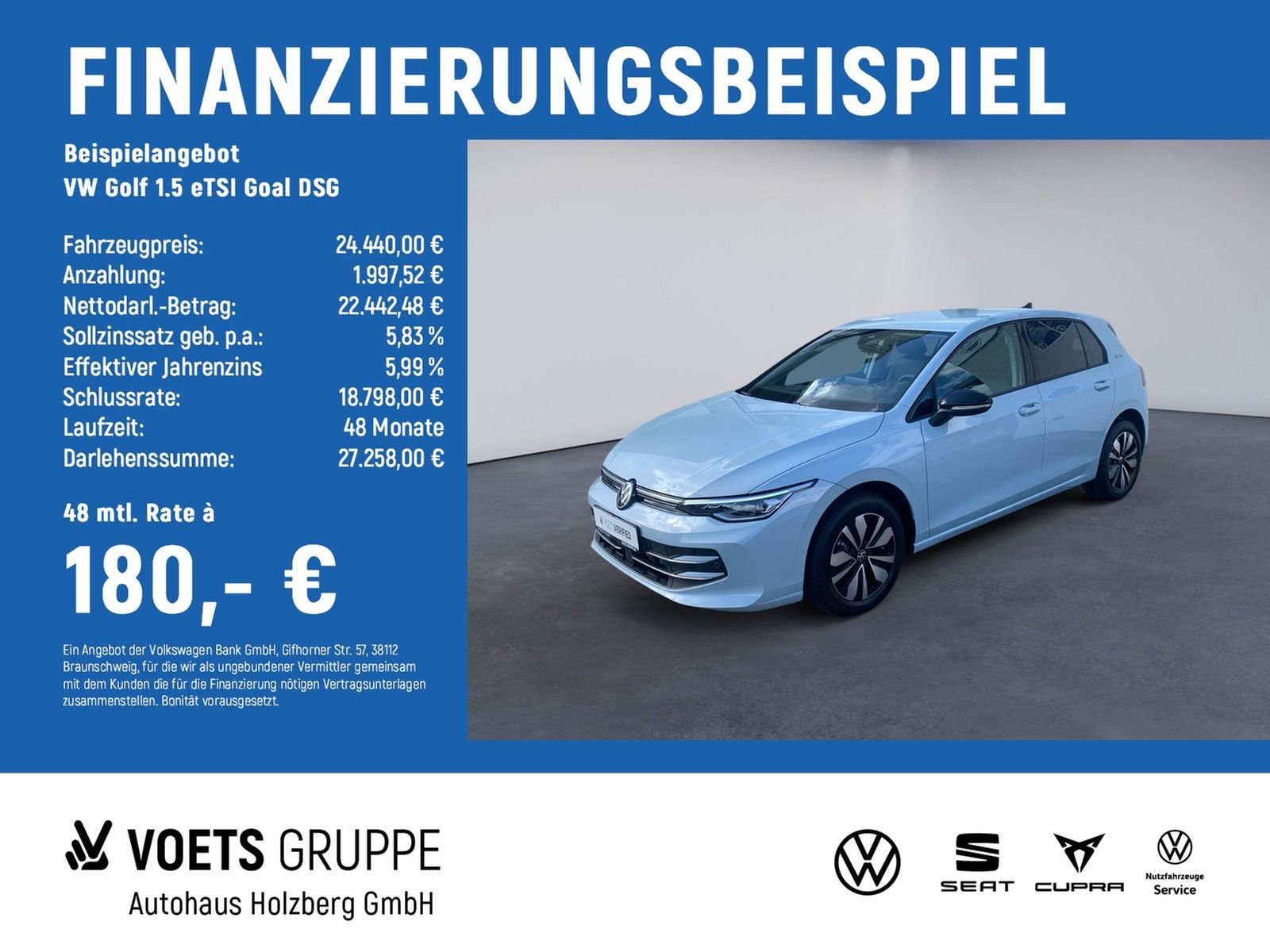 Volkswagen Golf 1.5 eTSI Goal DSG AHK+RFK+LED