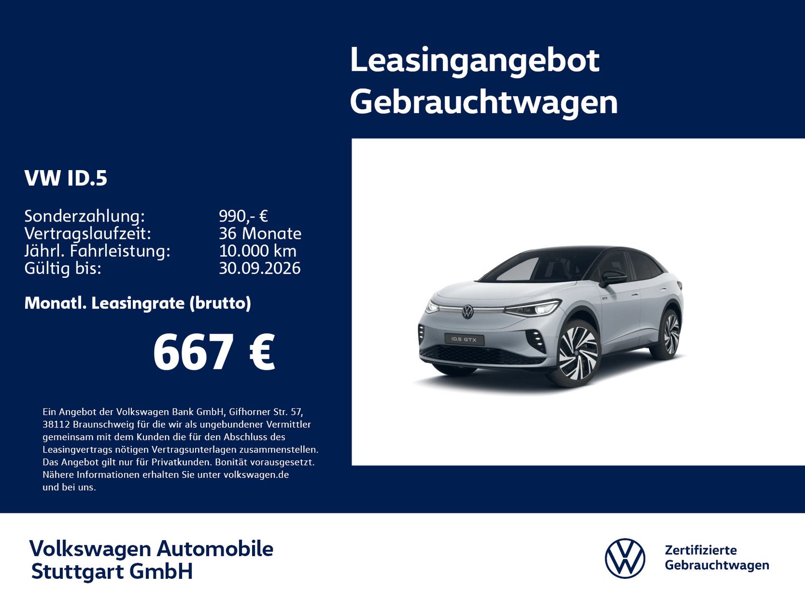 Volkswagen ID.5 GTX Navi AHK Kamera P-Dach foto 2