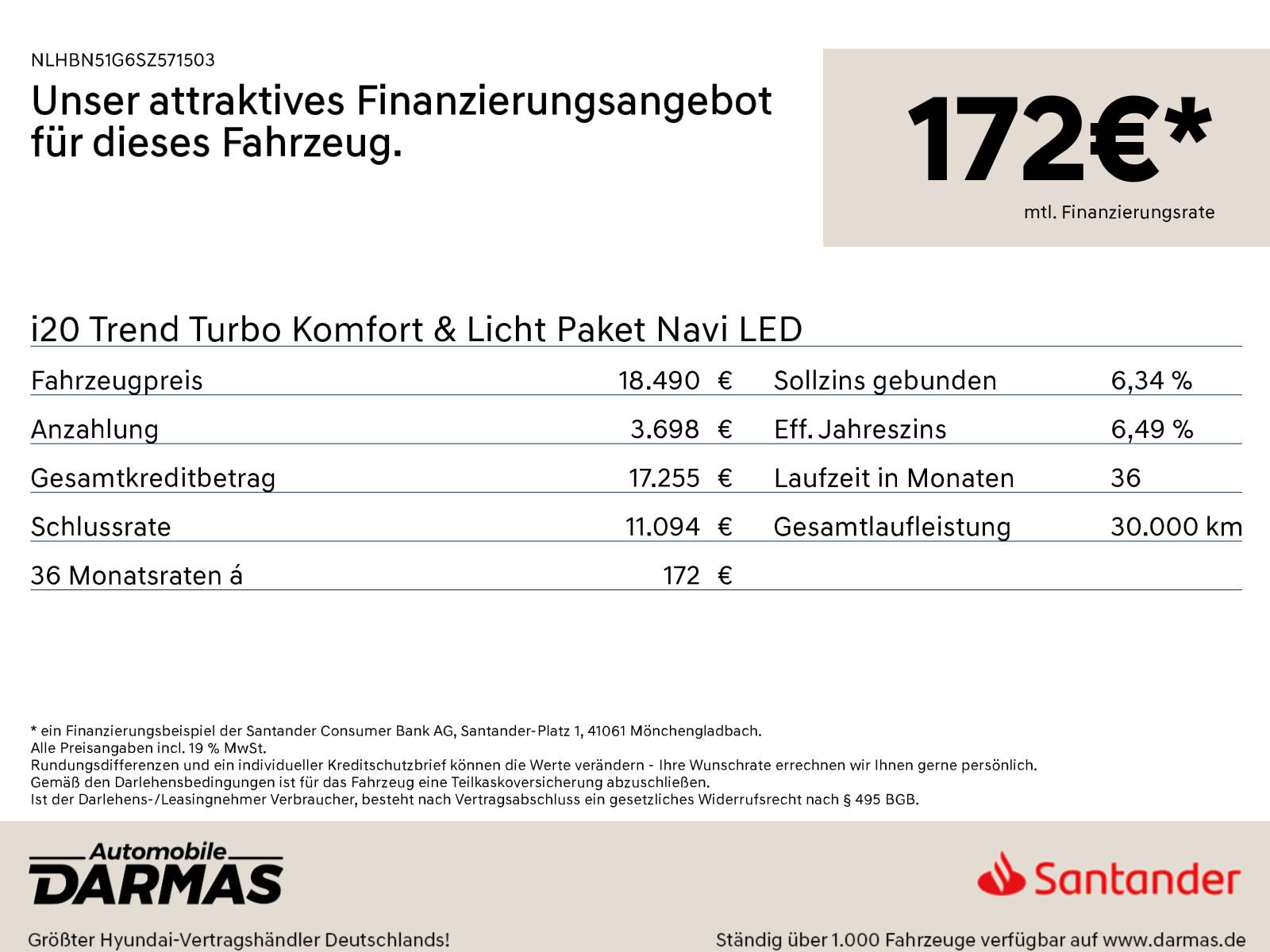 Hyundai i20 Trend Turbo Komfort & Licht Paket Navi LED