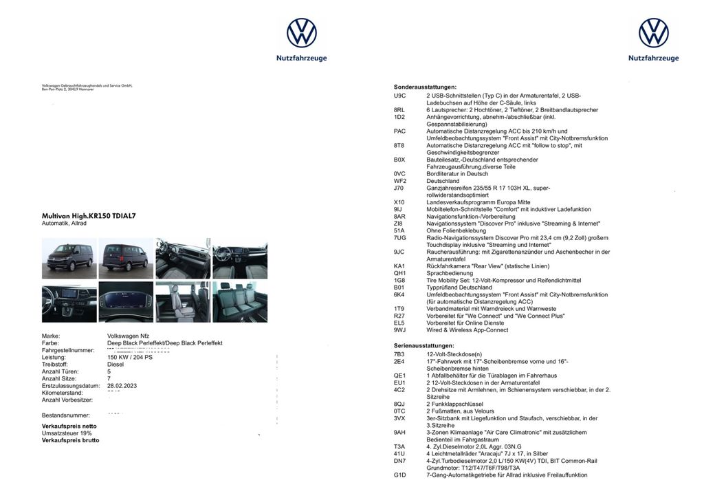 Image of Volkswagen T6 Multivan