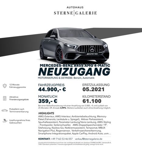 Mercedes-Benz A 45 AMG S AMG 4M/NIGHT/MEM/MBUX+/AMG-TAST