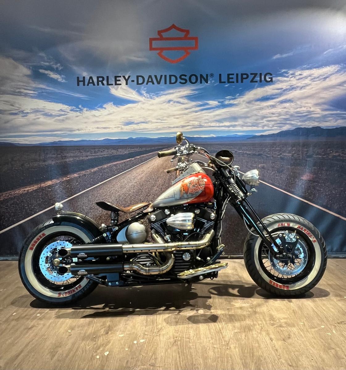 Harley-Davidson Softail Deluxe Custom FLSTN mit Jekill & Hyde