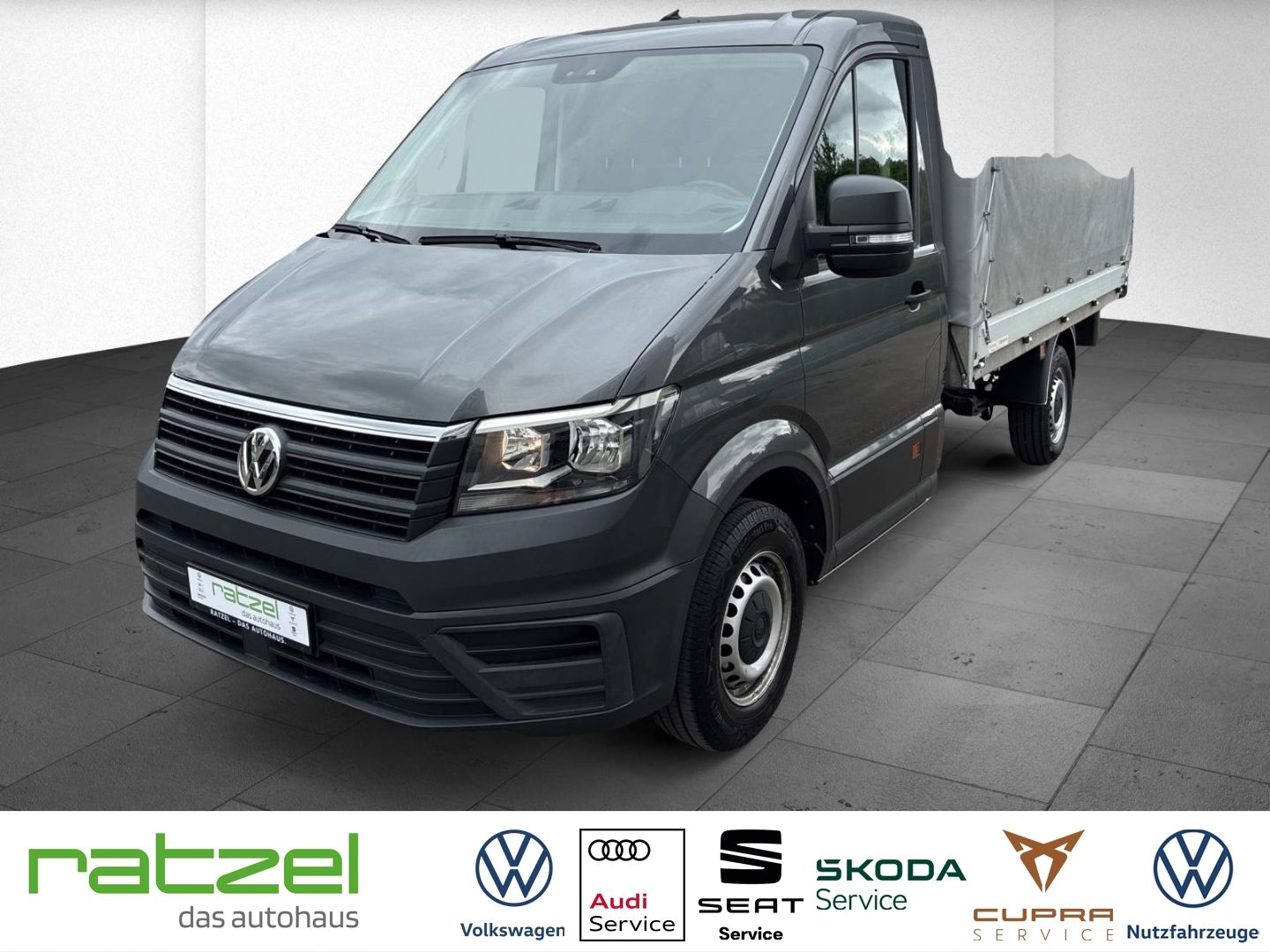 Fahrzeugabbildung Volkswagen Crafter mittellang FWD Pritsche Plane Spriegel S