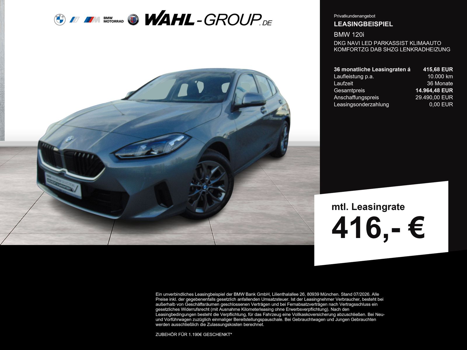 BMW 120i DKG NAVI LED PARKASSIST KLIMAAUTO KOMFORTZG