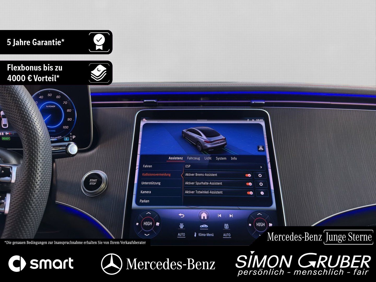 Fahrzeugabbildung Mercedes-Benz EQE 350 4M AMG Night Airmatic Pano Massage 22KW