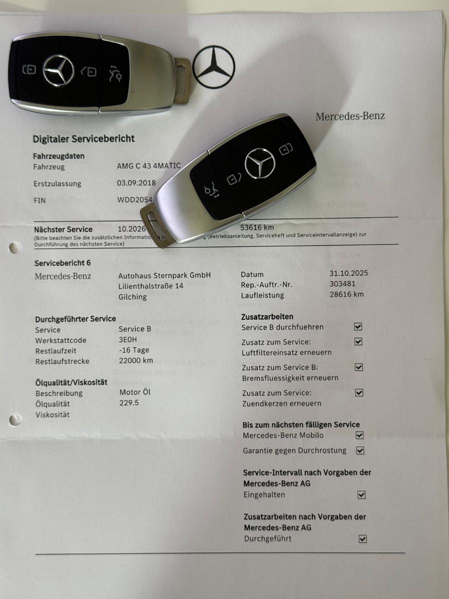 Mercedes-Benz C43 AMG PAGA Saisonfzg MB-Scheckheft AMG-Leder