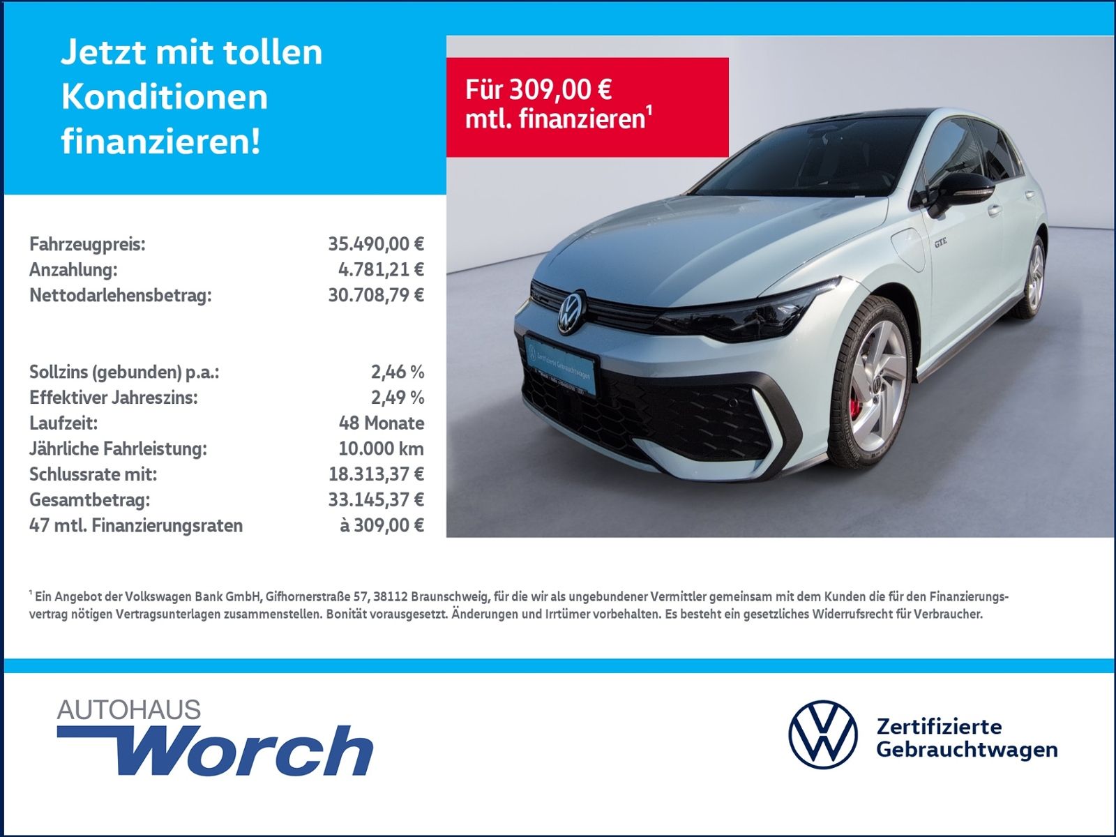 Golf GTE 1.5TSI Hybrid LED+NAVI+PANO+SHZ+