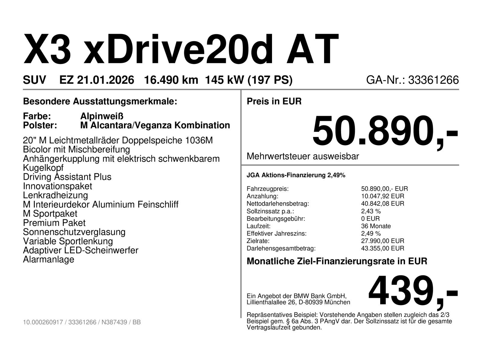 BMW X3 xDrive20d M Sportpaket*AHK*ab 2,49% eff.