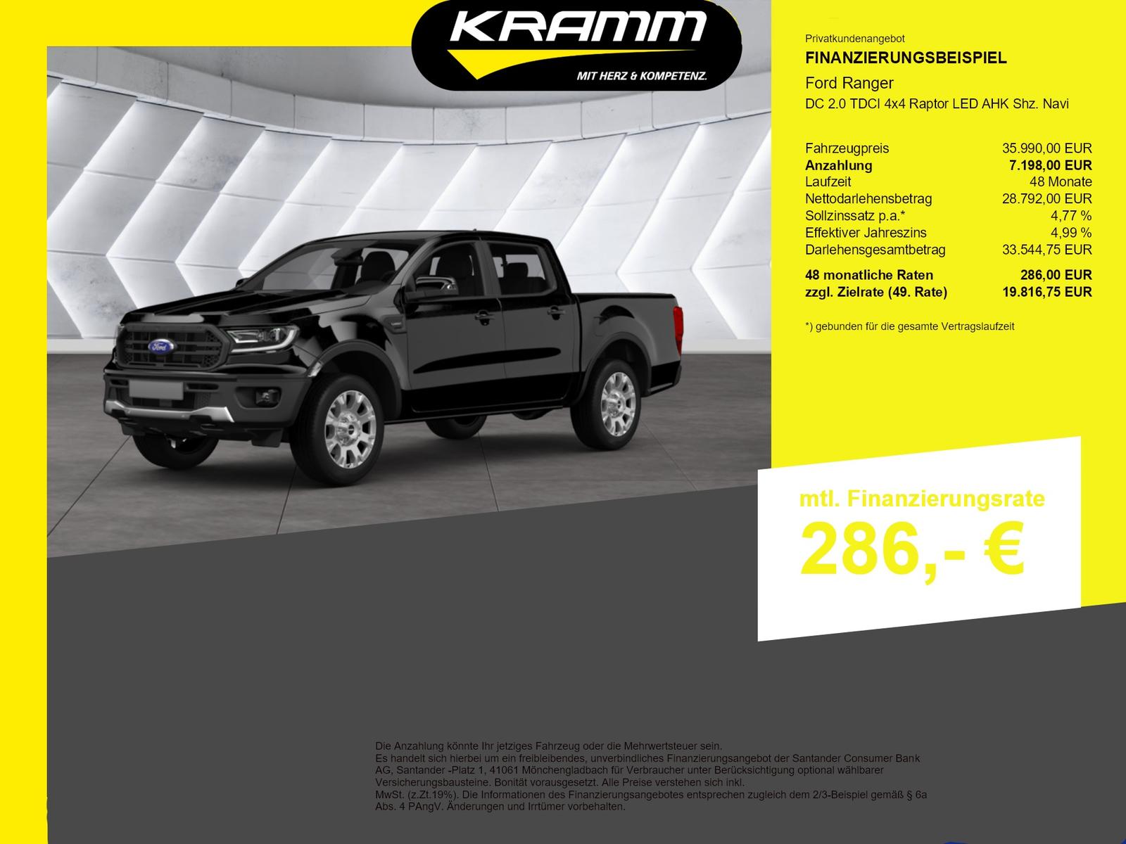Ford Ranger DC 2.0 TDCI 4x4 Raptor LED AHK Shz. Navi
