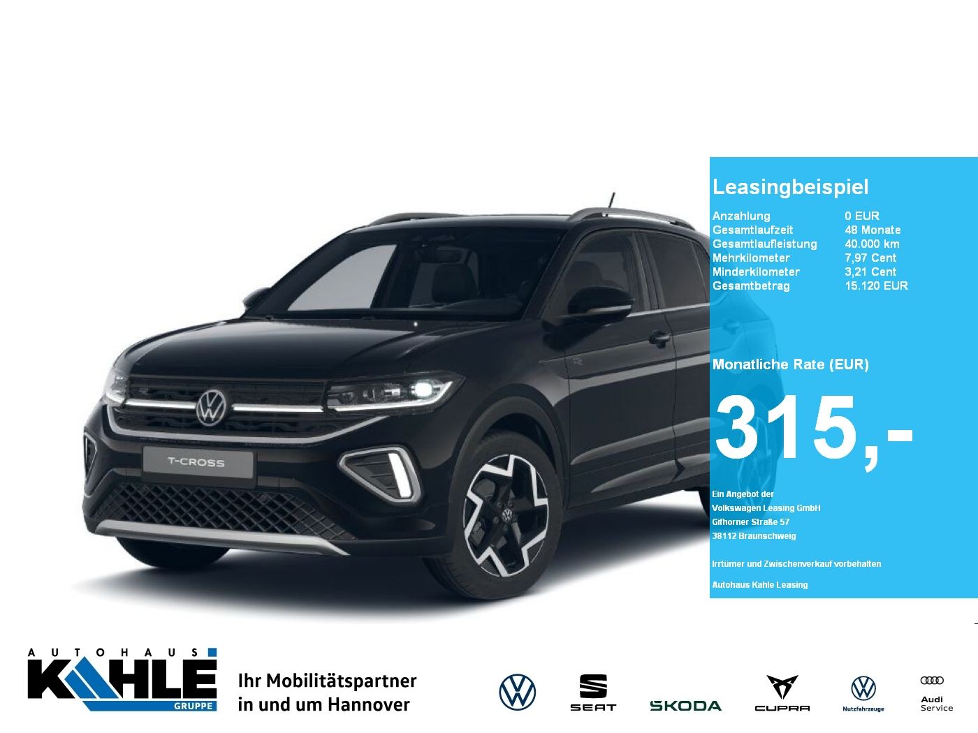 Volkswagen T-Cross R-Line 1.5 l TSI CarPlay Black Matrix