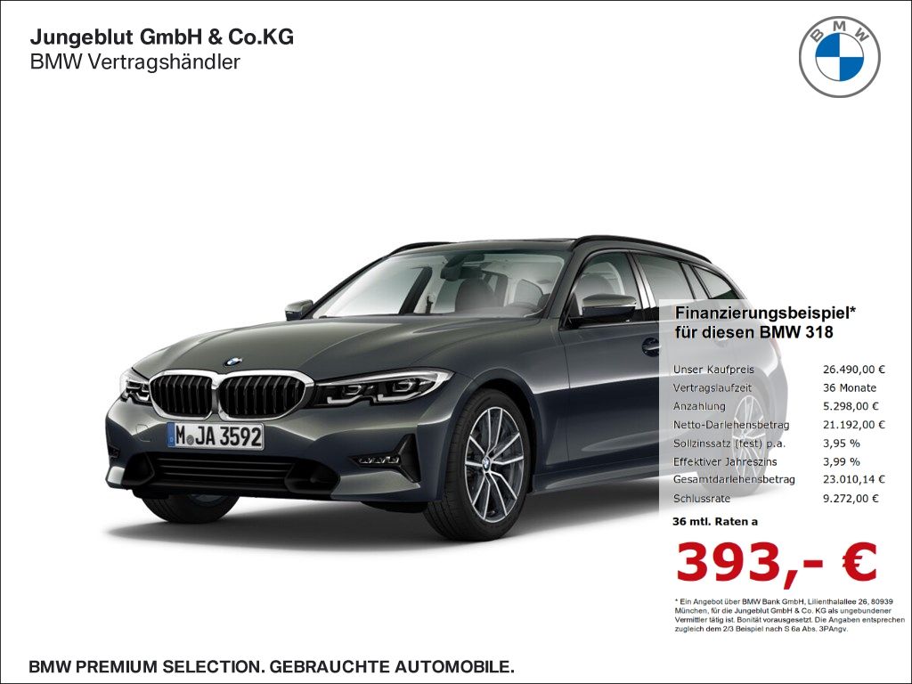 BMW 318 d Touring Sport Line AHK Panoramadach Lenkra foto 1