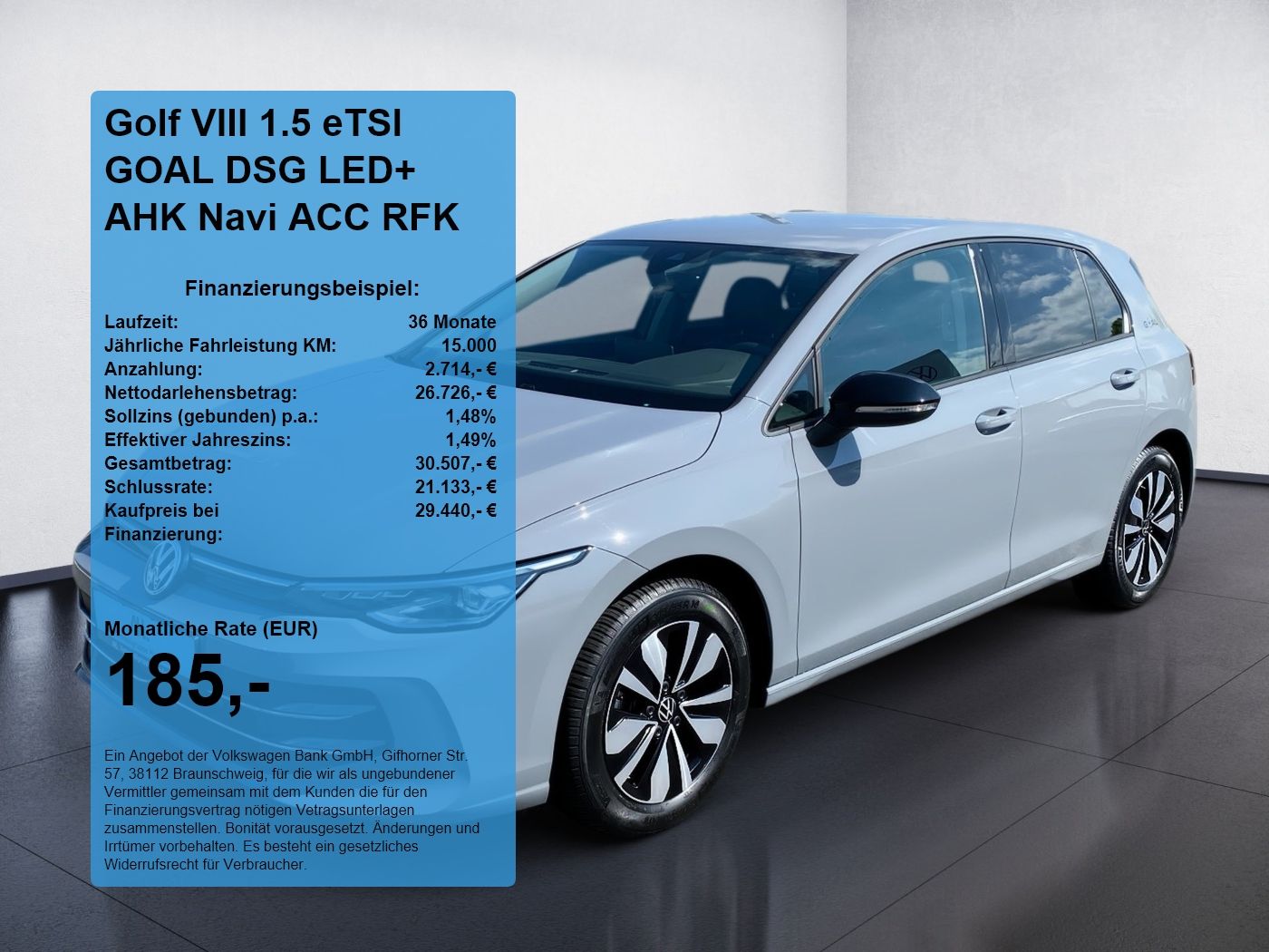 Volkswagen Golf VIII 1.5 eTSI GOAL DSG LED+ AHK Navi ACC RF