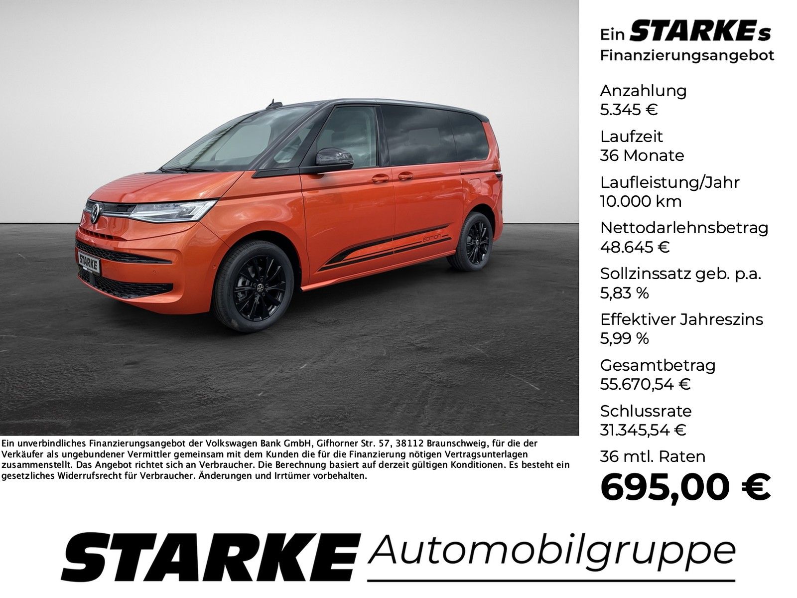 Volkswagen T7 Multivan 2.0 TDI DSG Edition  Panodach AHK Na