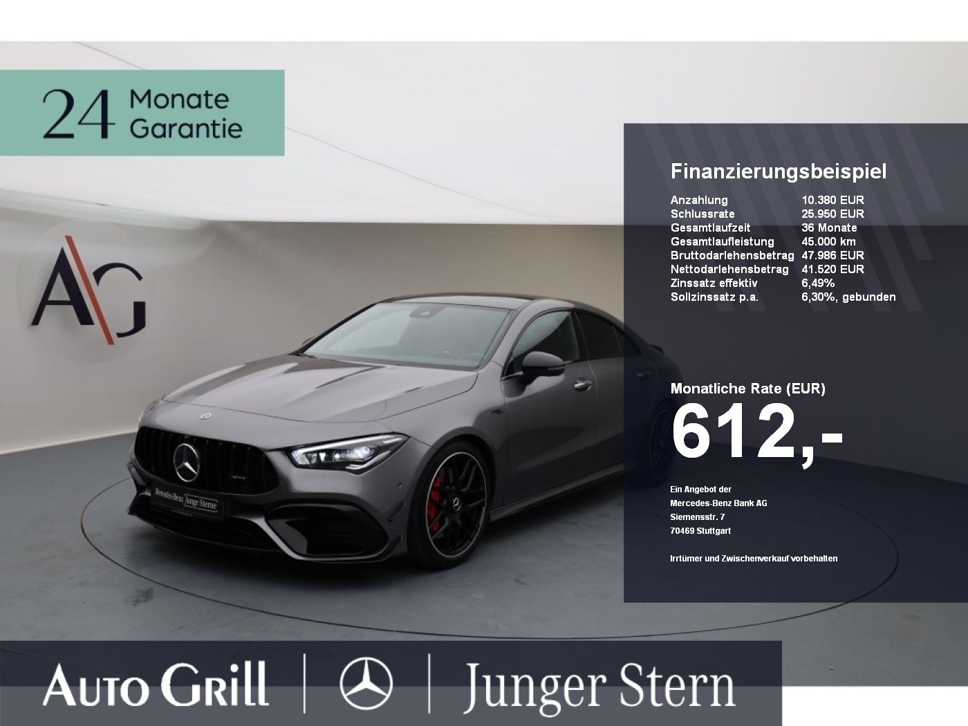 MERCEDES-BENZ CLA 45 S AMG 4M Aero PerfSitz+AGA+Lenk Burm Pano