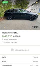 Toyota Avensis  zum Reparieren  oder Export - Toyota Avensis aus 2010: Kombi