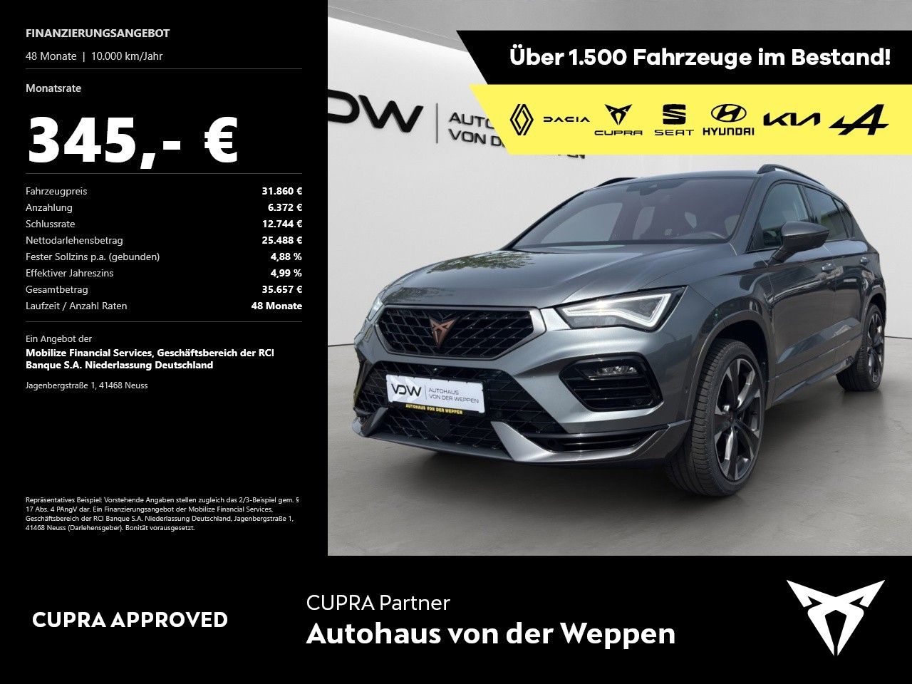 Cupra Ateca VZ TSI DSG 4Drive 5JGar Kamera ACC SHZ