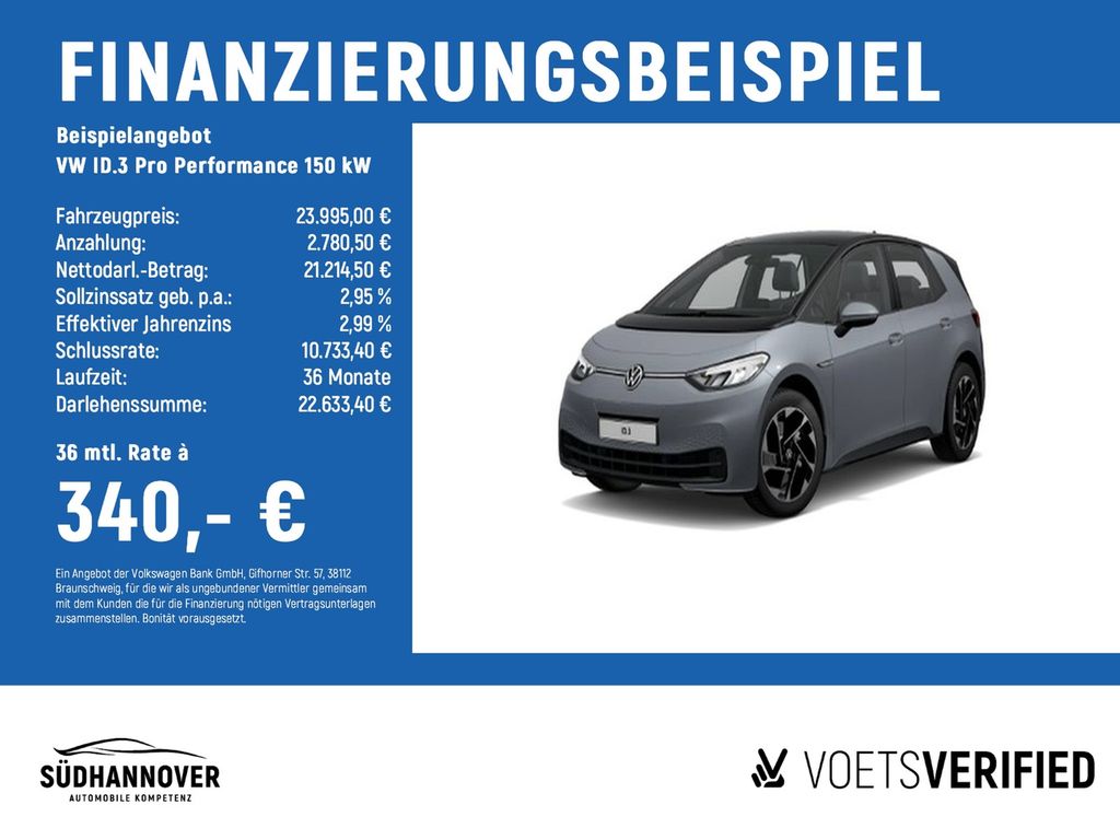 ID.3 Pro Performance 150 kW Wärmepumpe+LED+ACC