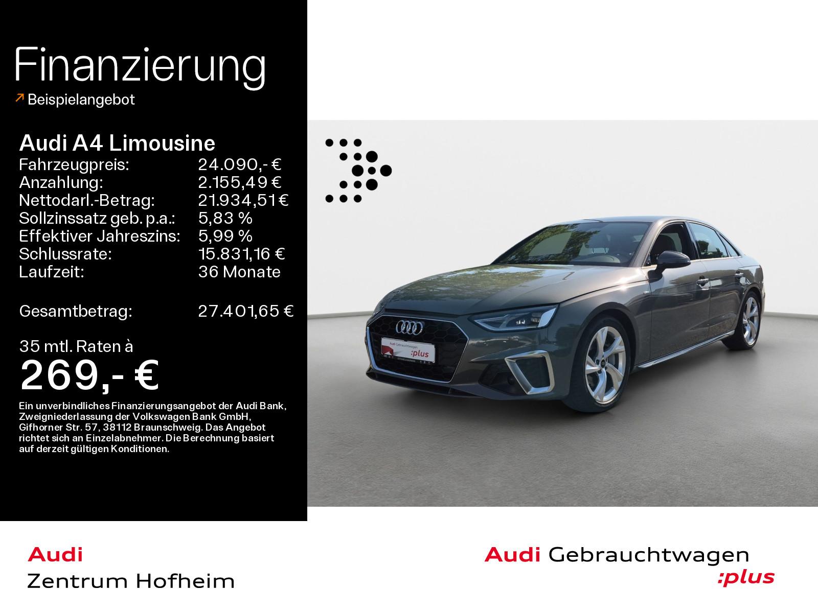 Audi A4 Limousine 40 TDI S line S tro*B&O*LED*Navi+*S