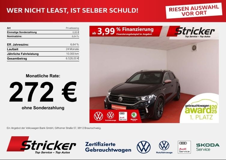 T-ROC R 2.0TSI DSG  272,-ohne Anzahlung Pano Led