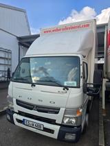 Mitsubishi Canter Fuso mit Kastenaufbau  - Mitsubishi Abrollkipper
