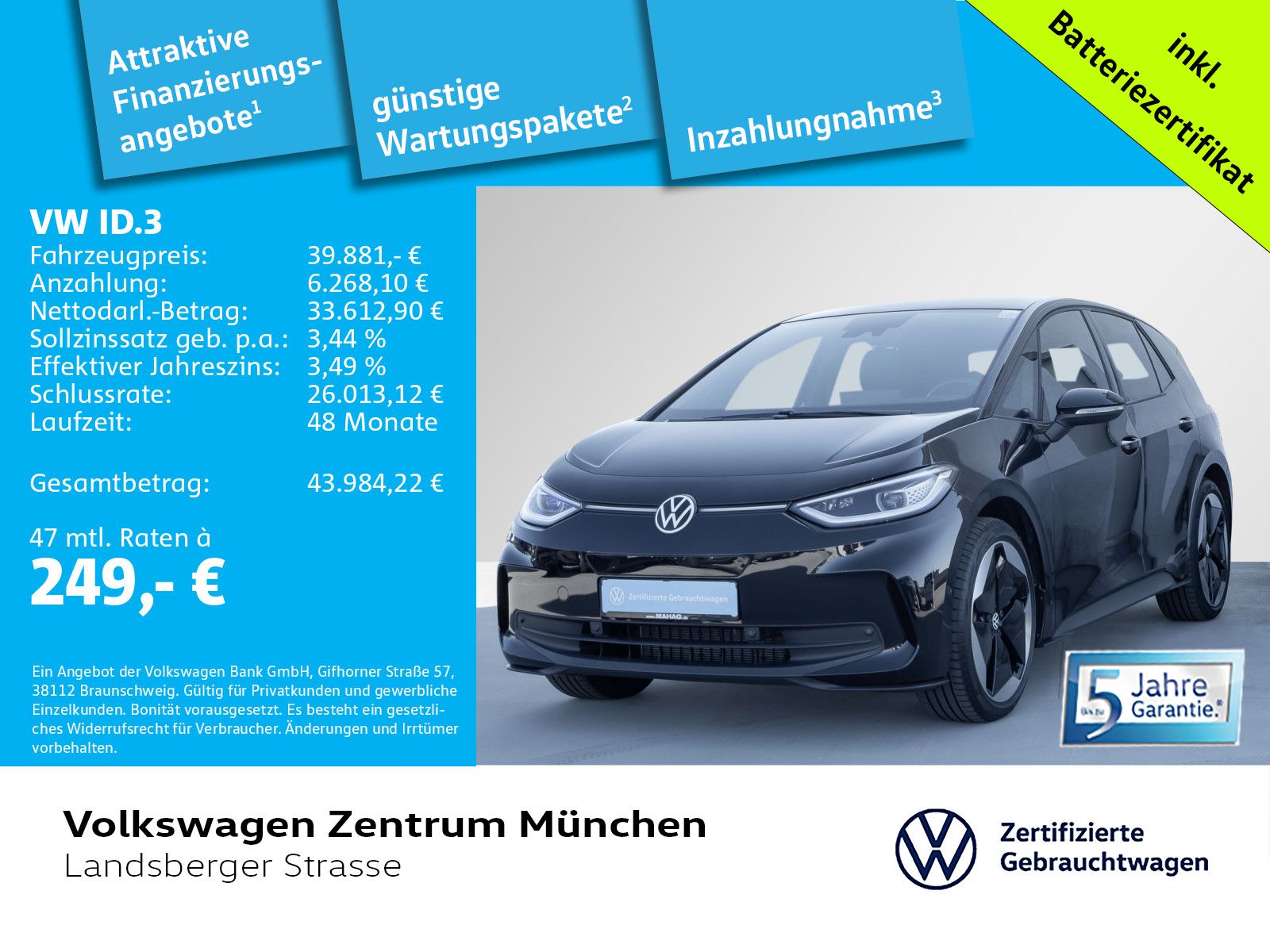 Volkswagen ID.3 Pro S 170kW/84kWh WP ACC CCS IQ.Light Navi  imagem 2