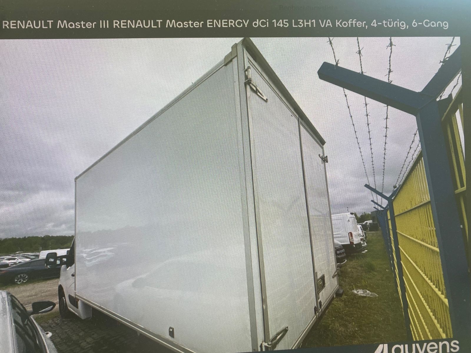 Fahrzeugabbildung Renault RENAULT Master ENERGY dCi 145 L4,KOFFER,GARANTIE