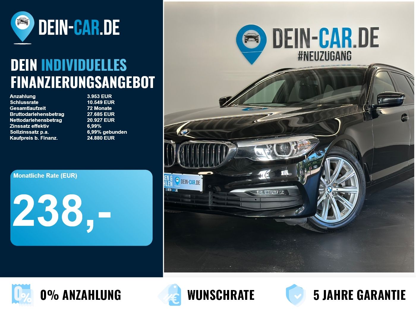 BMW 520 LED Navi PDC SHZ SpurW Standh. Virtual Kam.