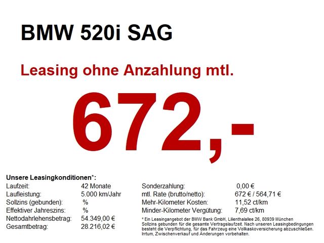 BMW 520i SAG M Sport SHZ/ACC/hk/360CAM/S-LÜFT/PANO