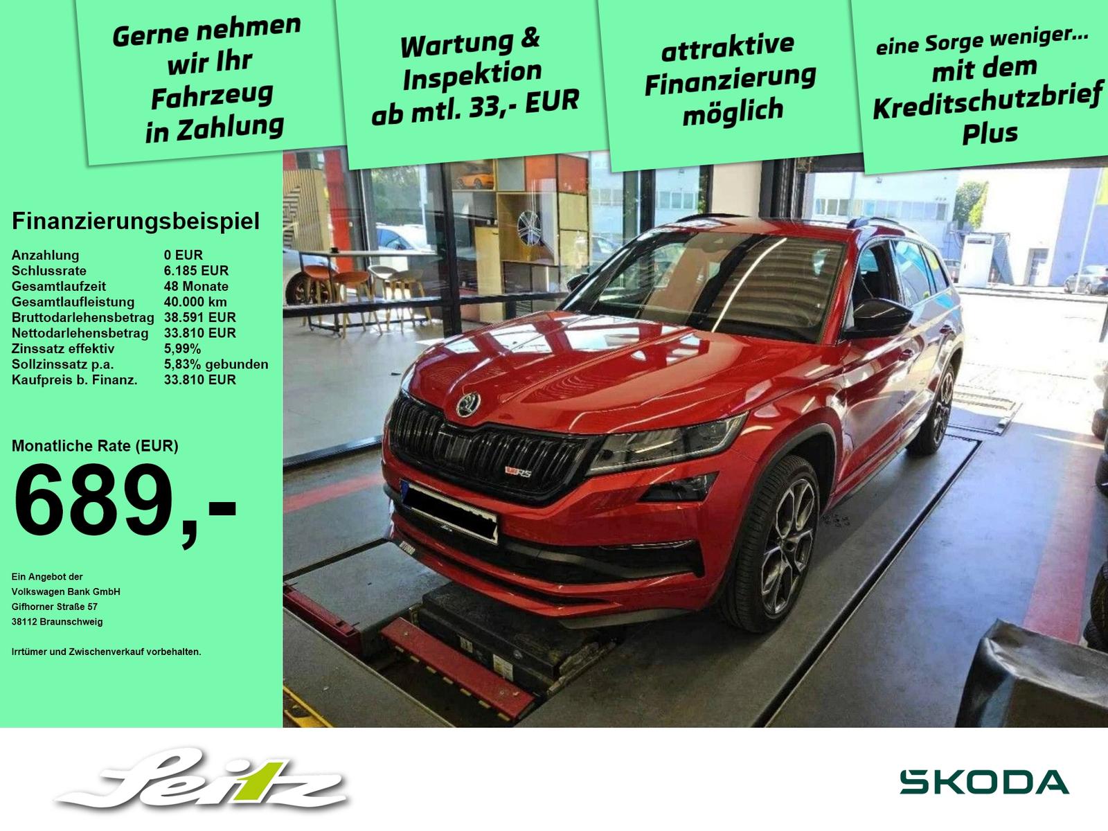 Skoda Kodiaq 2.0 TDI 4x4 RS *AHK*HEAD-UP*CANTON*STANHZ