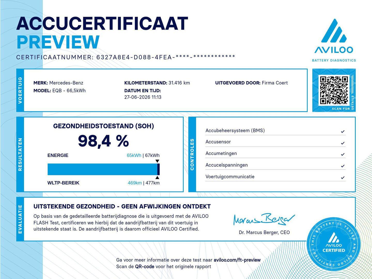 Mercedes-Benz EQB 250 Business Line 71 kWh SoH 98.4 %
