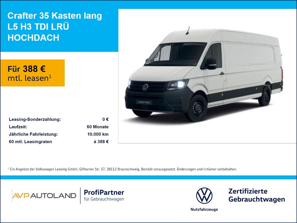Volkswagen Crafter 35 Kasten lang L5 H3 TDI LRÜ HOCHDACH