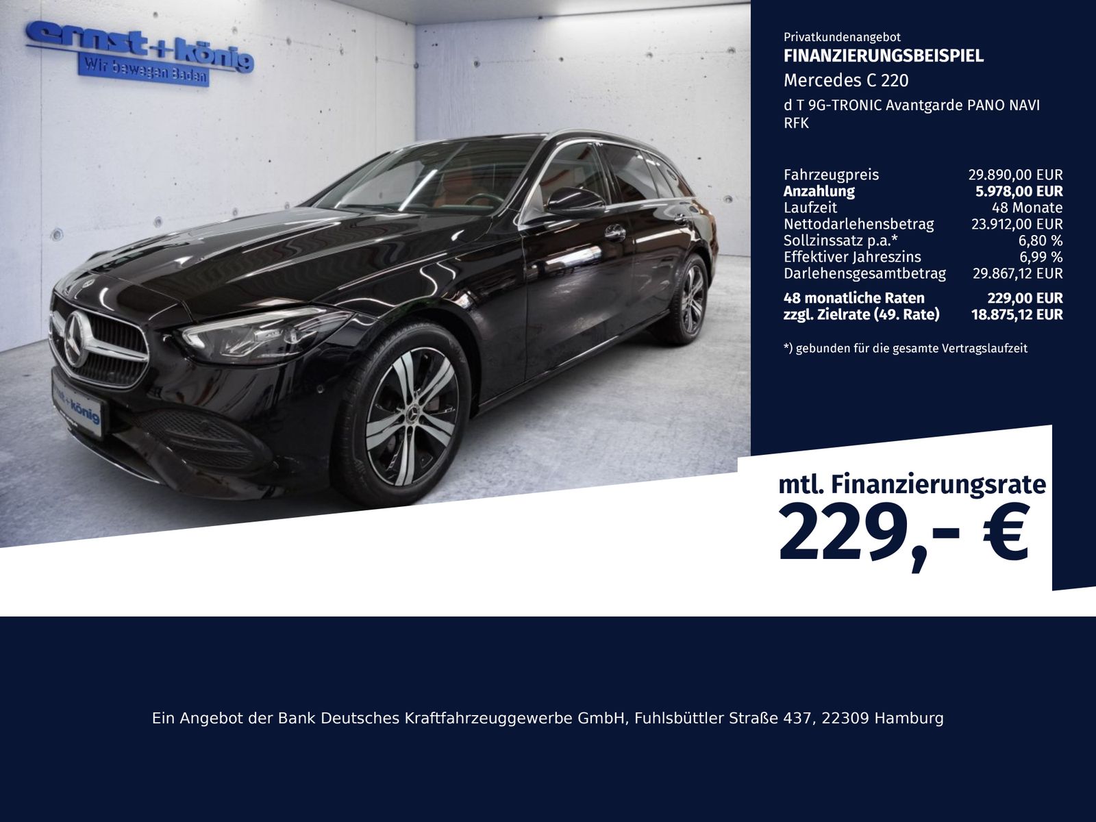 Mercedes-Benz C 220 d T 9G-TRONIC Avantgarde PANO NAVI RFK
