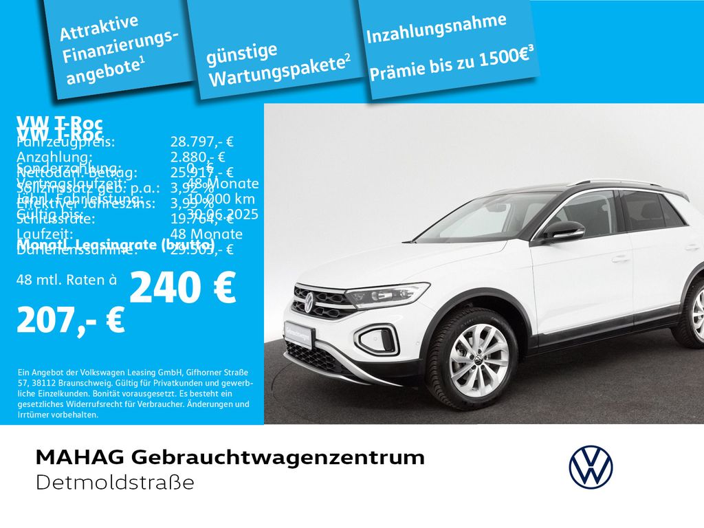 Volkswagen T-ROC 1.5 TSI Style AHK LED+Navi ParkAssist AppC