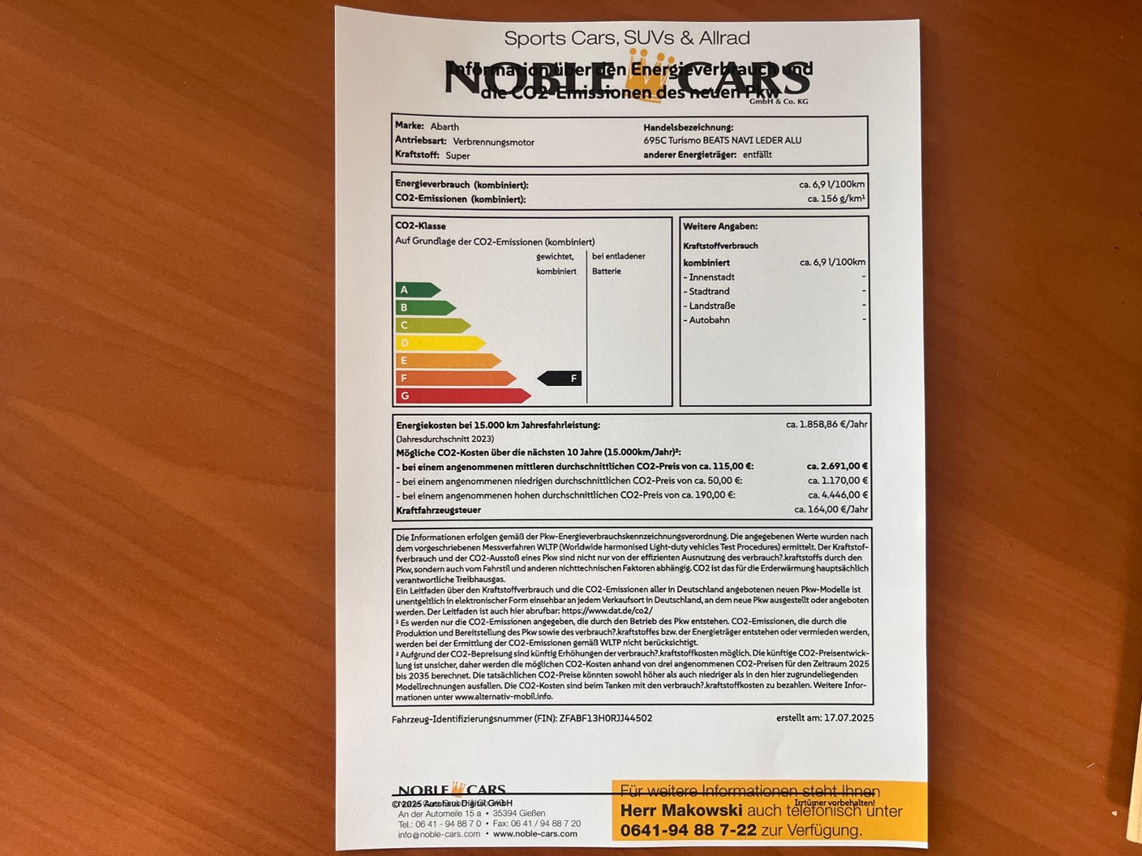Fahrzeugabbildung Abarth 695C Turismo BEATS NAVI LEDER ALU
