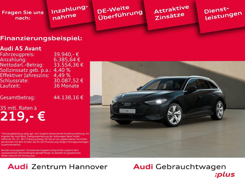 A5 Avant 2.0 TFSI Kamera ACC Leder Sportstitze