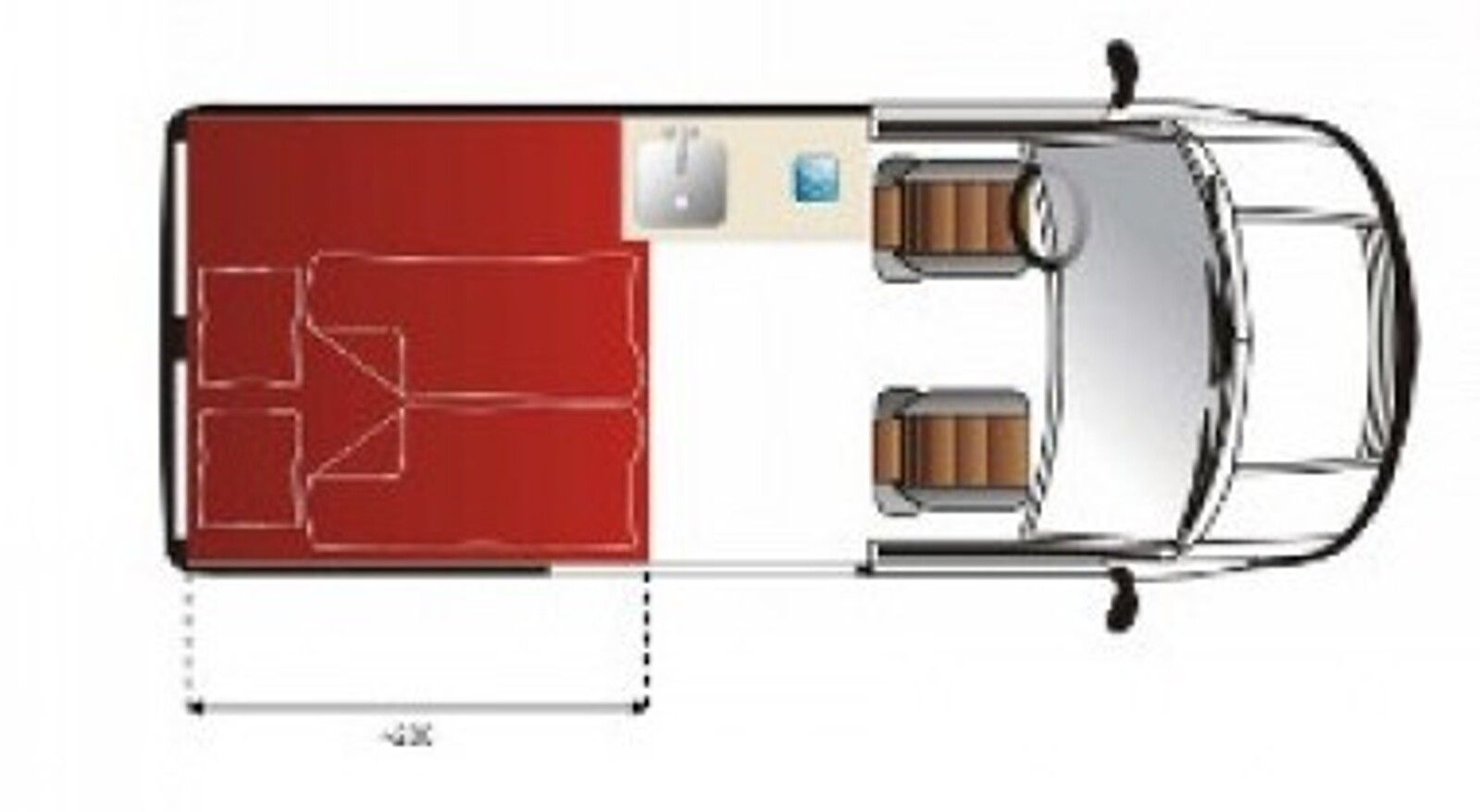 Fahrzeugabbildung Volkswagen Sonstige T6 Camper-Van Bulli lang Küche Festbett